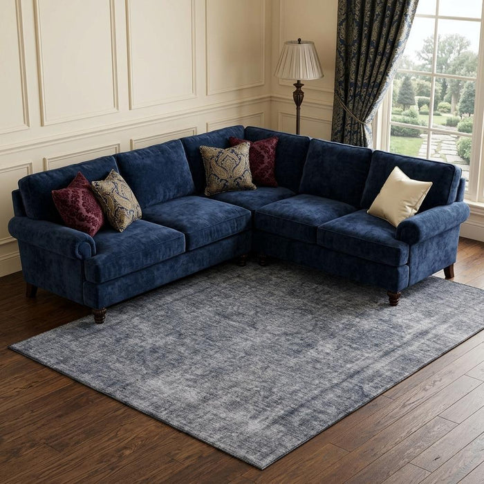 10' X 14' Abstract Washable Area Rug With UV Protection (696266) - Blue / Gray