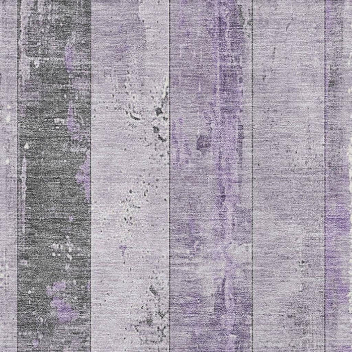 10' X 14' Striped Washable Area Rug With UV Protection (706301) - Lavender / Gray