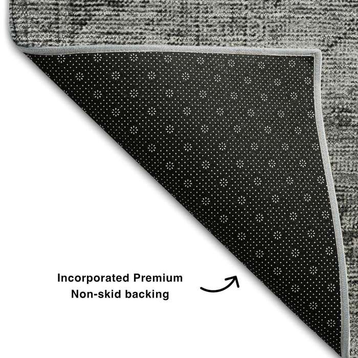 10' X 14' Oriental Washable Area Rug With UV Protection (654892) - Gray / Ivory