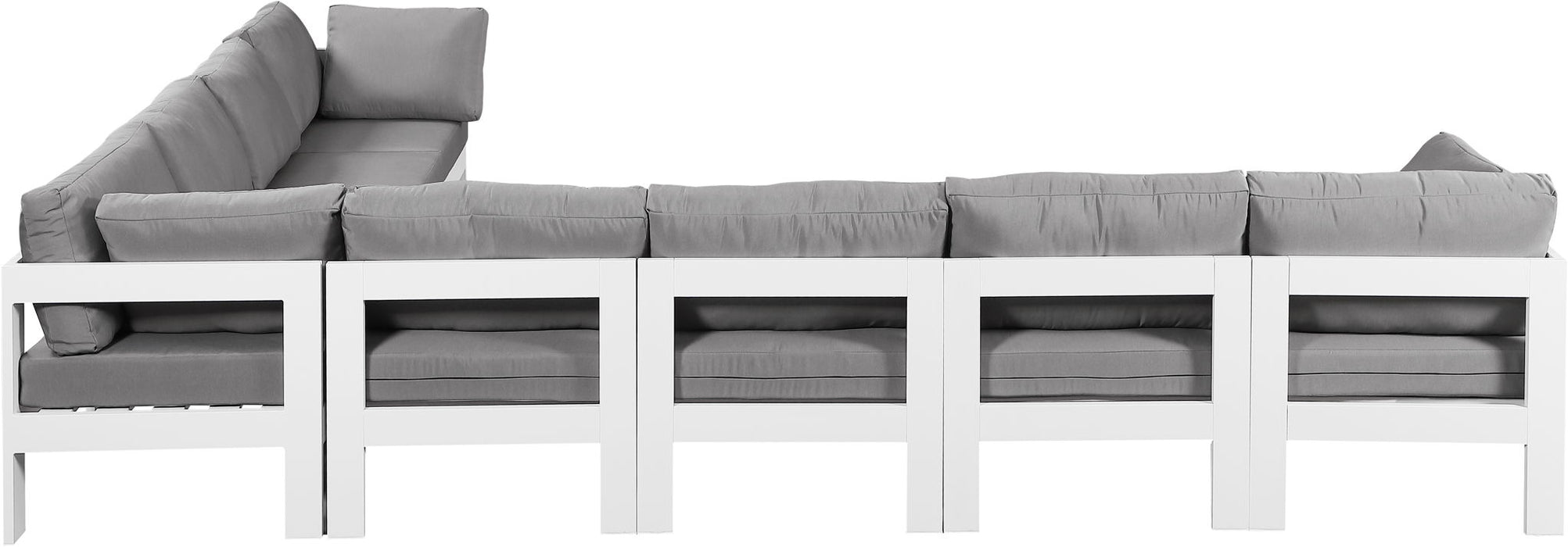 Nizuc - Outdoor Patio 8 Piece Modular Sectional With White Frame