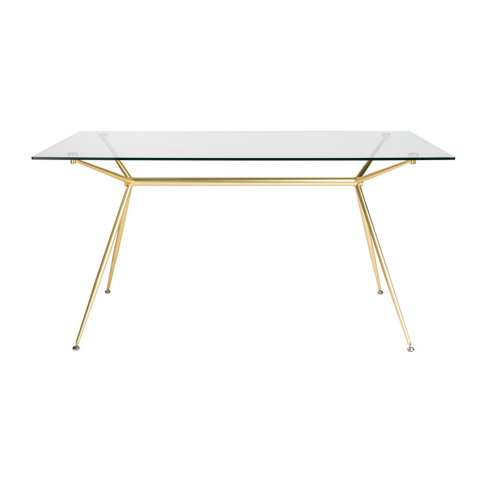 60" Glass And Steel Dining Table - Clear