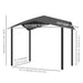 Giga Outsunny 10x10 ft gray patio gazebo with a geometric roof design and all-weather steel frame, outdoor canopy for shade and shelter.