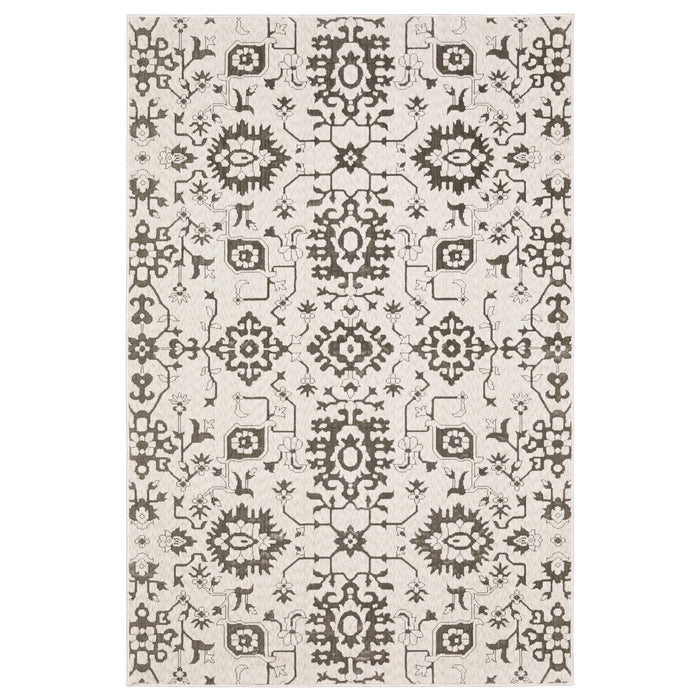 8' X 11' Oriental Area Rug - Ivory / Gray