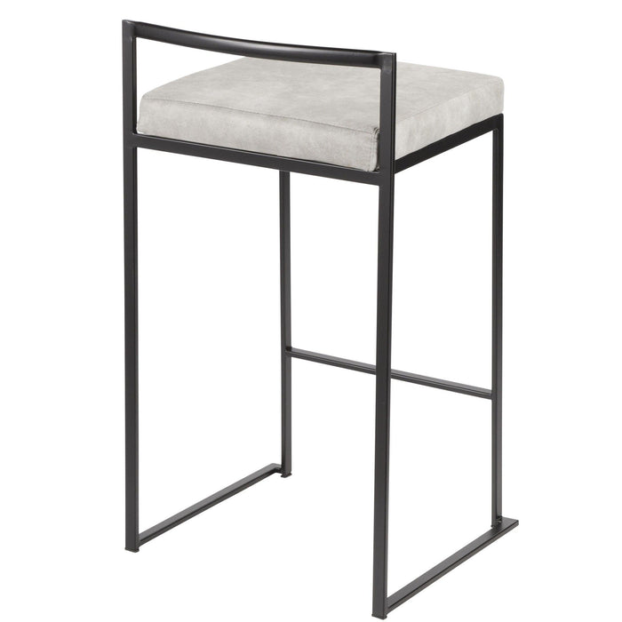 Fuji - Stackable Counter Stool With Cushion - Black Metal