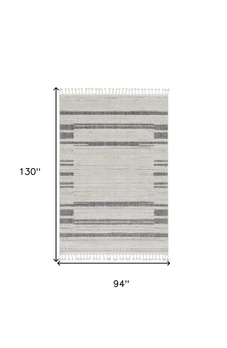 94" x 130" Polyester Rug - Ivory Gray