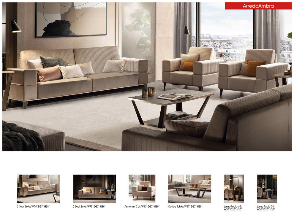 Beige ArredoAmbra Armchair Special by ESF with plush fabric and modern design, perfect for stylish living room seating.