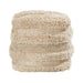 Beige cotton Yorba accent pouf by TOV Furniture, soft round seating or footrest with textured fabric.