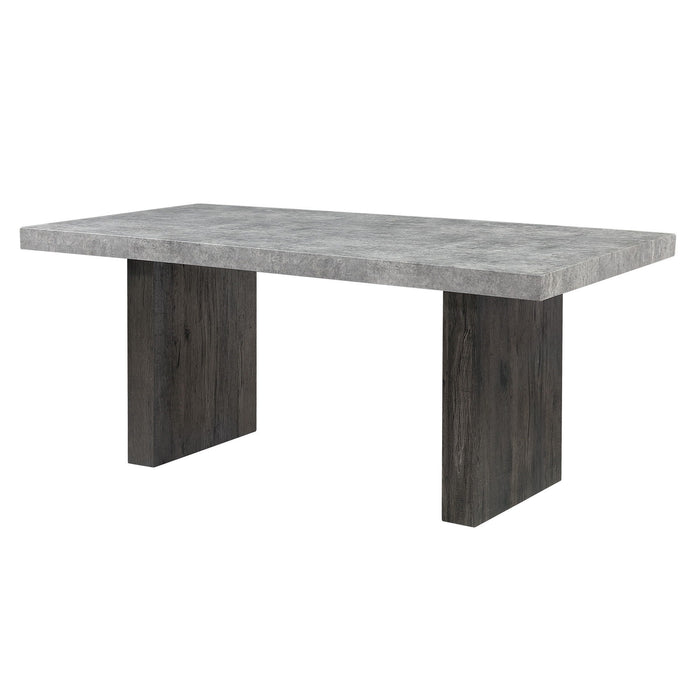 78" Wood Double Pedestal Base Dining Table - Gray