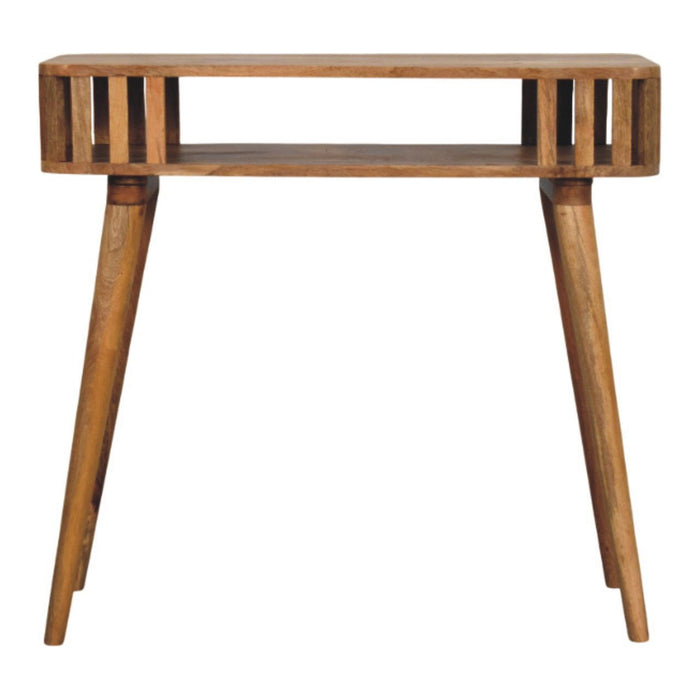 Solid Wood Solid Console Table With Shelf With Two Drawers (719161) - Brown