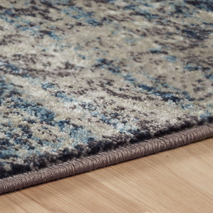 9' x 12' Abstract Power Loom Distressed Stain Resistant Area Rug - Taupe