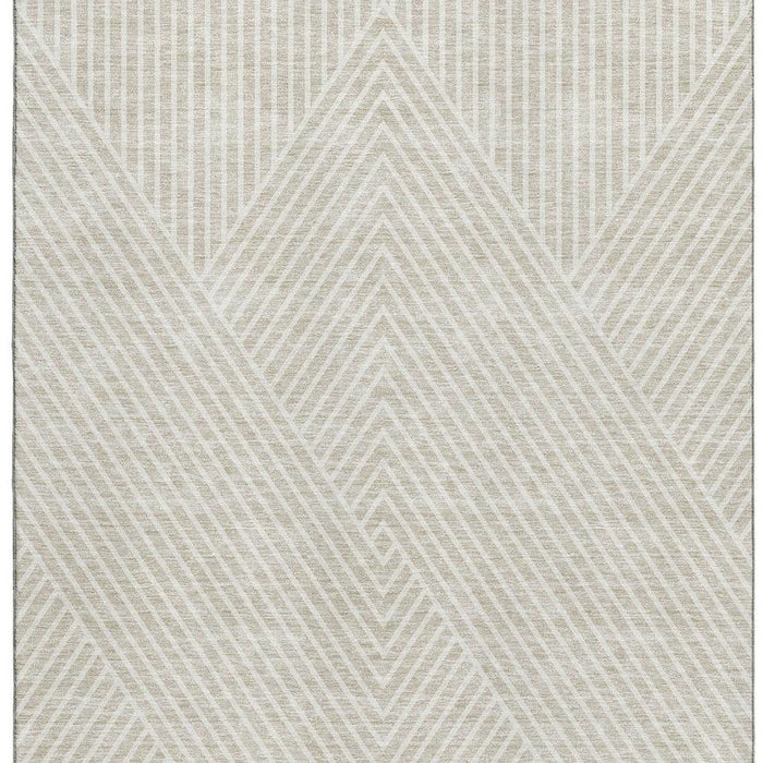 10' X 14' Geometric Washable Area Rug With UV Protection (674628) - Beige / Ivory