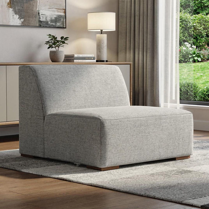 34" Fabric Arm Chair - Gray / Brown