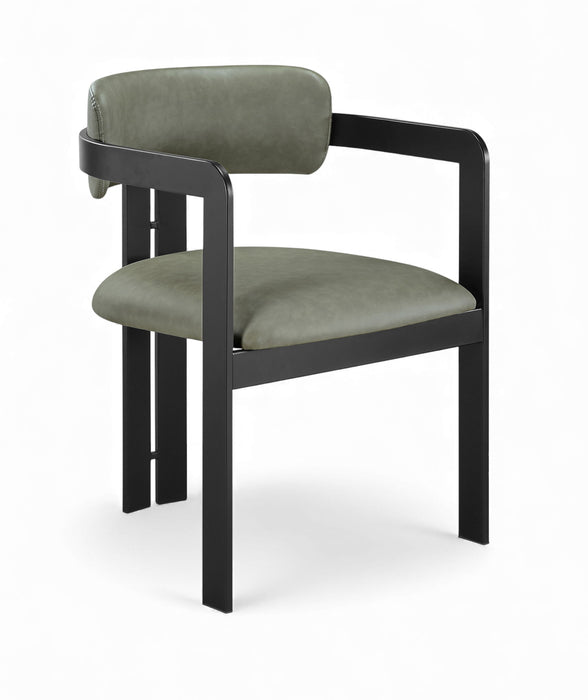 Aurum - Vegan Leather Upholstered Dining Chair With Graphite Black Base (Set of 2)