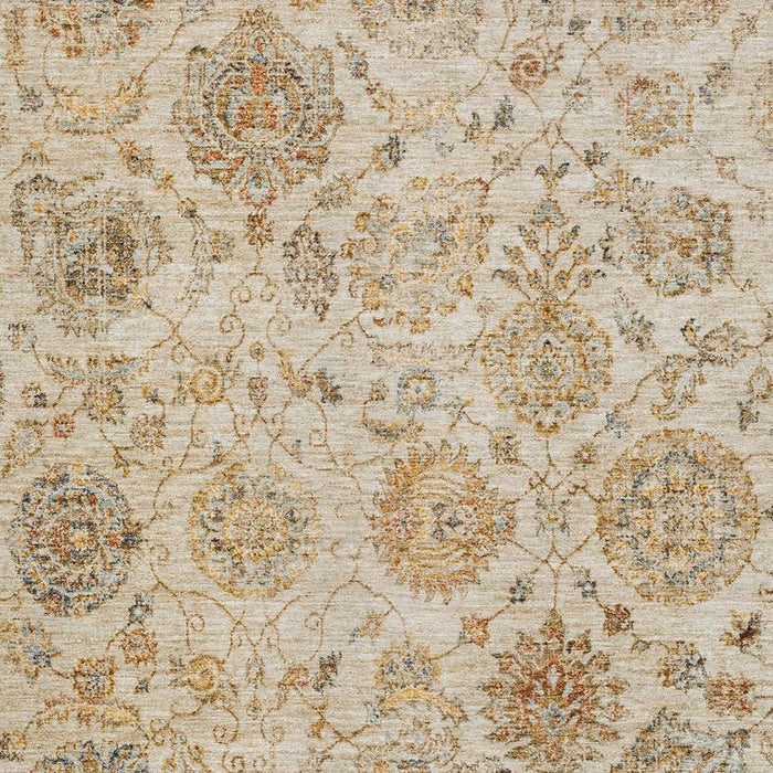 10' X 14' Damask Washable Area Rug With UV Protection (705137) - Linen / Gray