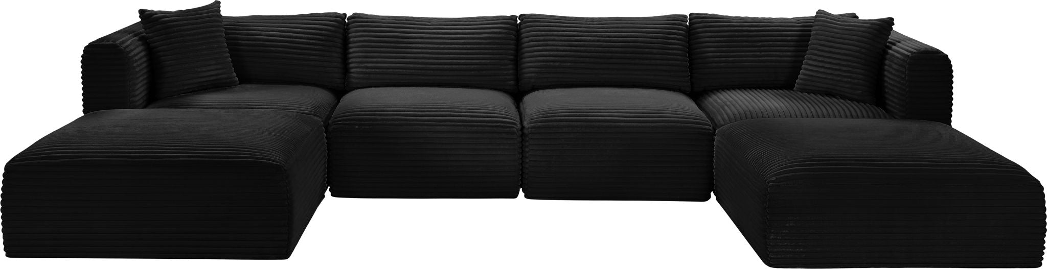 Shaggy - 6 Piece Modular Sectional With 2 Ottomans