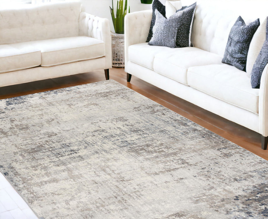 8' x 11' Distressed Striations Area Rug - Navy Blue