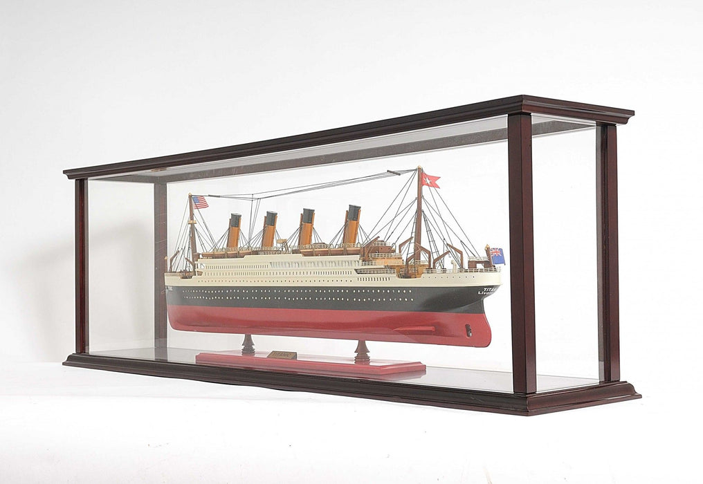39" Glass Standard Display Stand - Dark Brown