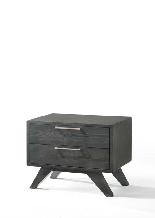 Modern Nightstand With Two Drawers - Gray Wash