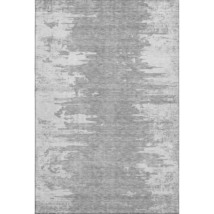 10' X 14' Abstract Washable Area Rug With UV Protection (656993) - Silver / Gray
