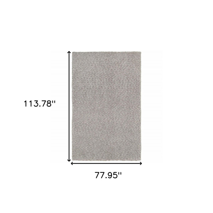 7' x 10' Shaggy Soft Gray Indoor Area Rug - Modern