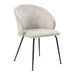 Two beige velvet upholstery side chairs with metal legs from Giga, modern home furniture, arranged side by side.