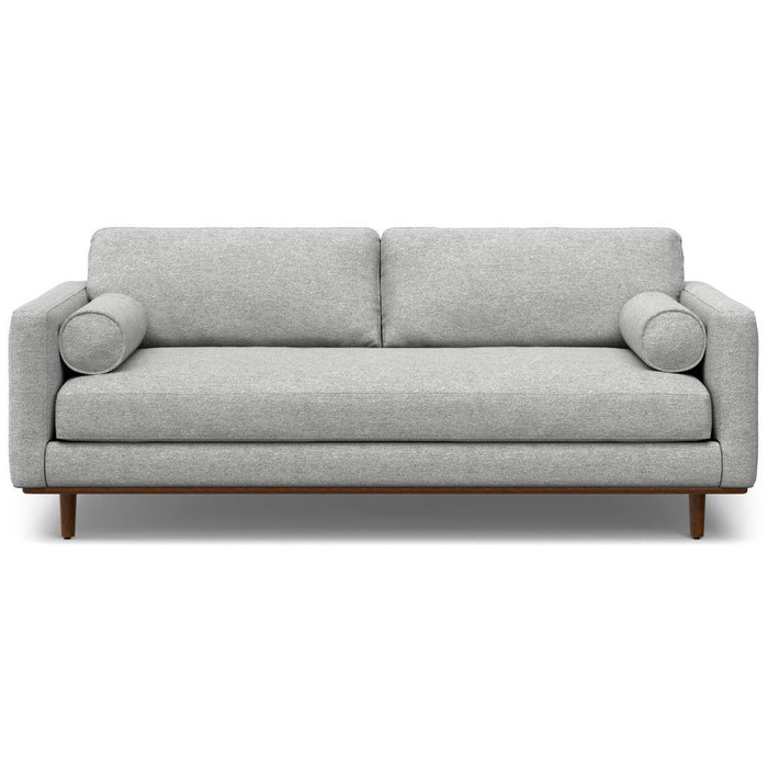 89" Fabric Sofa With Brown Legs - Gray