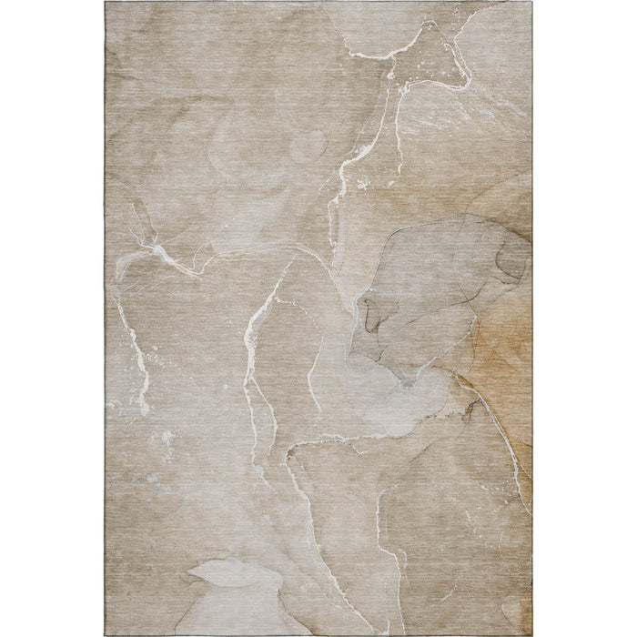 10' X 14' Abstract Washable Area Rug With UV Protection (646978) - Beige / Ivory