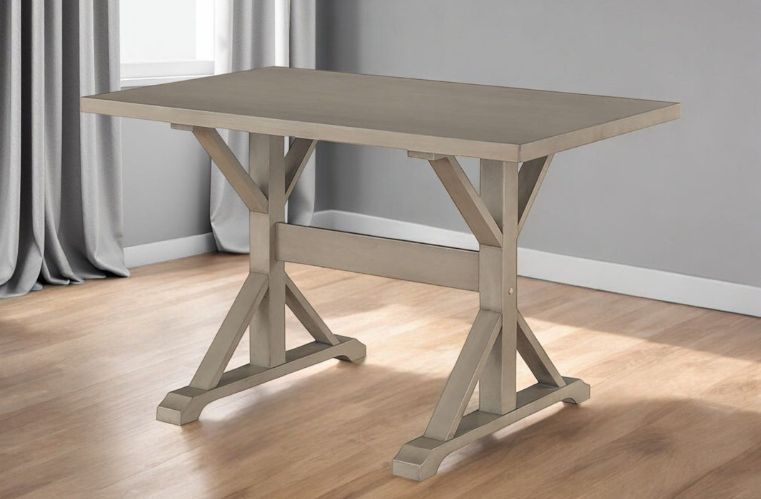 48" Solid Wood Trestle Base Dining Table - Gray