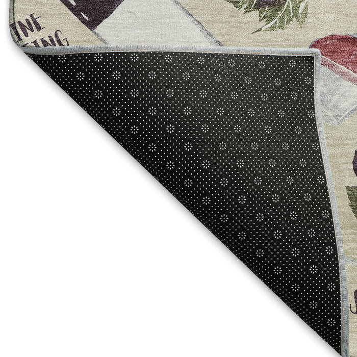 9' X 12' Cottage Geometric Washable Area Rug With UV Protection - Ivory
