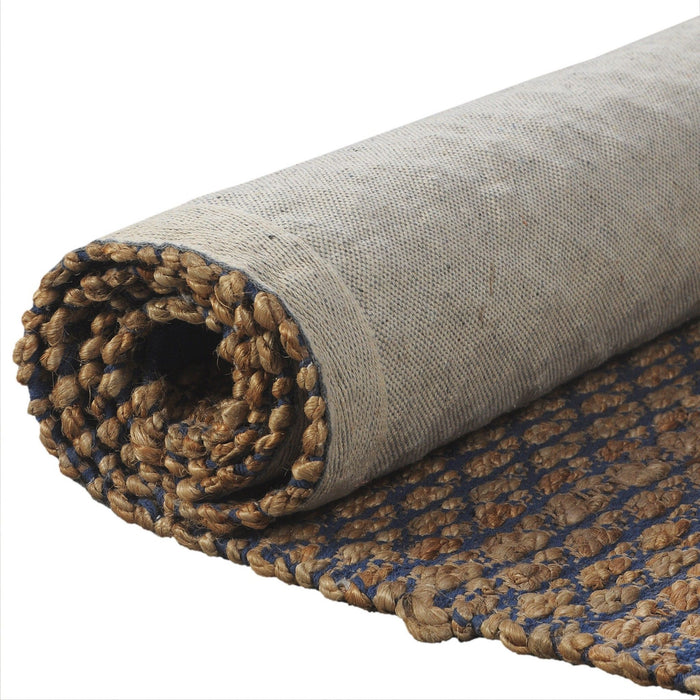 8' x 10' Detailed Lattice Area Rug - Tan And Blue