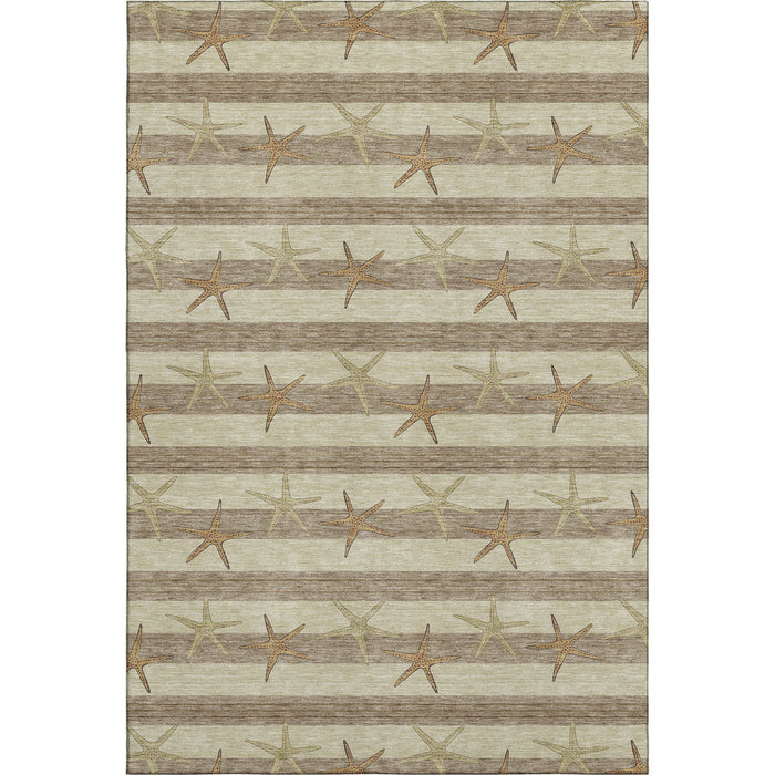 10' X 14' Geometric Washable Area Rug With UV Protection (646133) - Tan / Gold / Beige