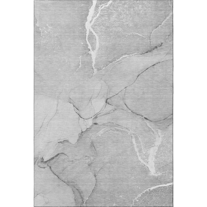 5' X 8' Abstract Washable Area Rug With UV Protection (646962) - Gray / Ivory