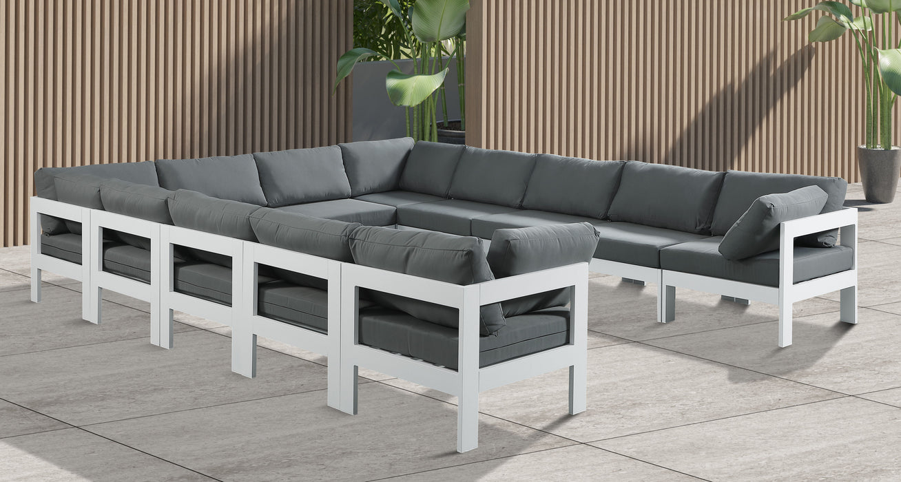 Nizuc - Outdoor Patio 12 Piece Modular Sectional With White Frame