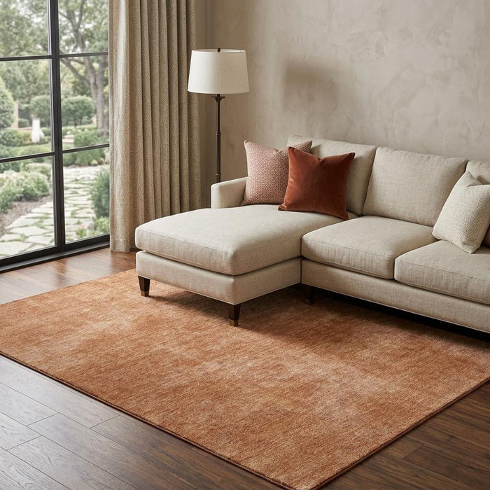 10' X 14' Abstract Washable Area Rug With UV Protection (679971) - Rust / Copper