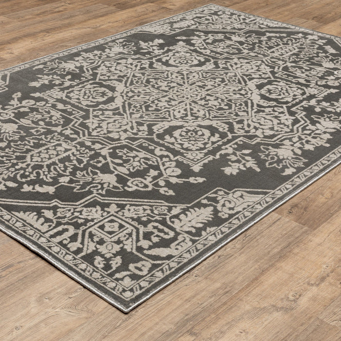 10' X 13' Oriental Area Rug - Gray And Light