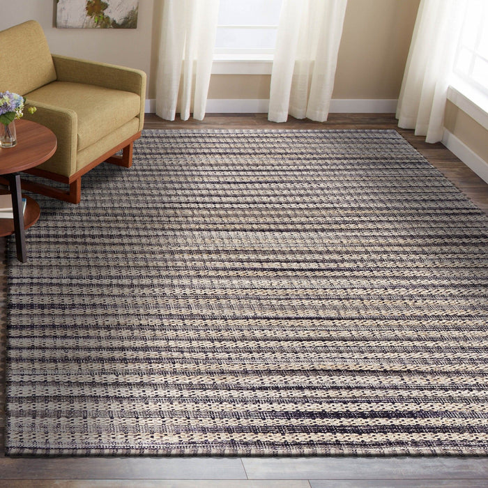 8' x 10' Striped Area Rug - Brown And Gray