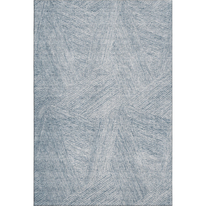 10' X 14' Abstract Washable Area Rug With UV Protection (678143) - Denim Blue / Ivory
