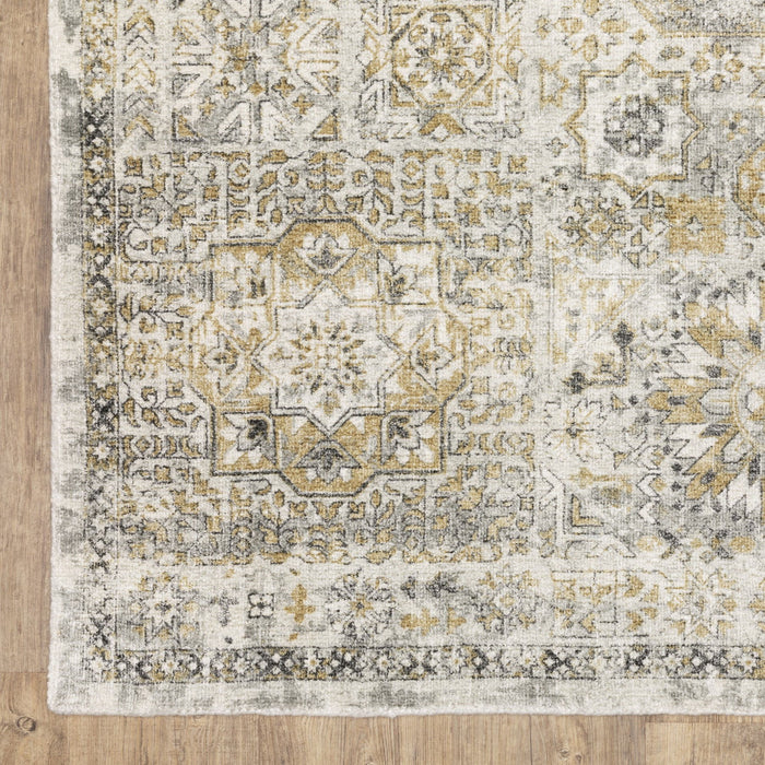 9' X 12' Medallion Hand Tufted Area Rug - Gray And Gold