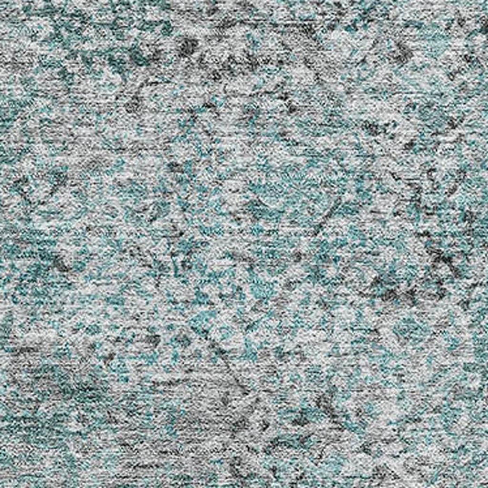 10' X 14' Abstract Washable Area Rug With UV Protection (667192) - Teal / Gray