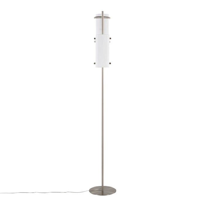 Rhonda - Floor Lamp - Brushed Nickel With White Shade