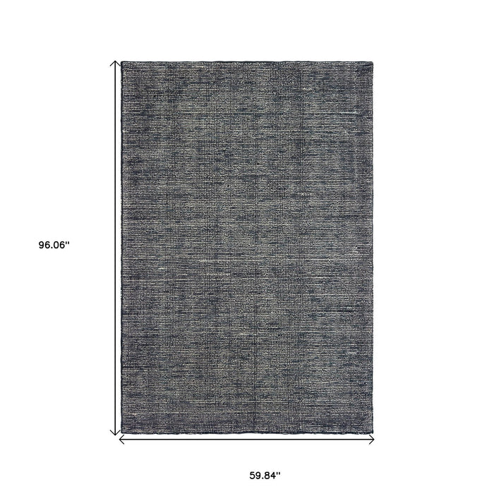 5' X 8' Hand Tufted Area Rug - Charcoal And Black