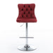 Set of 2 Giga modern upholstered swivel barstools with adjustable height, tufted backs, suitable for home pub and kitchen island.