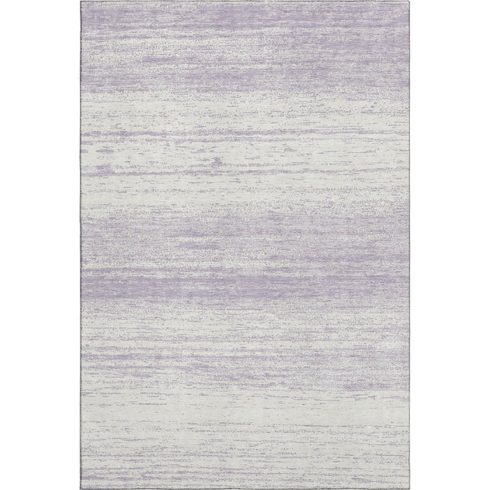 10' X 14' Striped Washable Area Rug With UV Protection (668143) - Lavender / Ivory