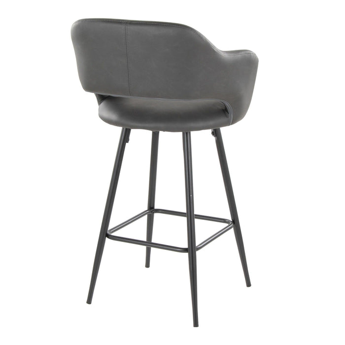 Margarite - 26" Fixed-Height Counter Stool - Black Metal (Set of 2)