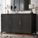 Modern Giga TV stand for up to 65-inch TVs with solid wood legs, featuring spacious storage and a sleek entertainment center design.