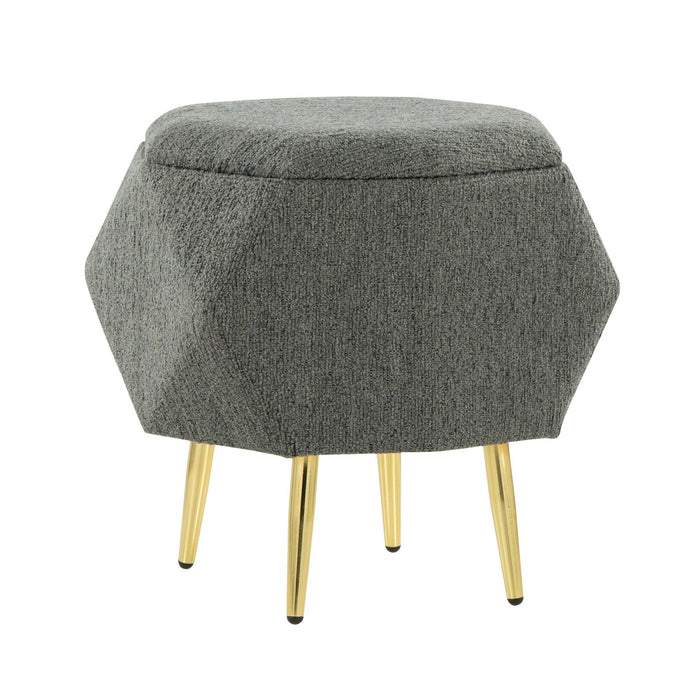 Diamond - Ottoman - Gold Metal Legs