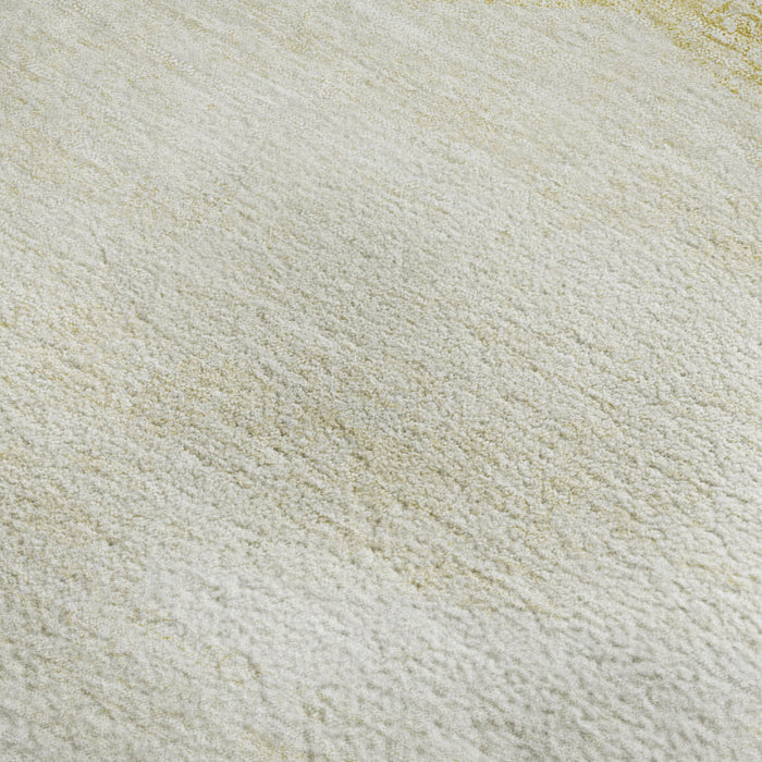 10' X 14' Geometric Washable Area Rug With UV Protection - Gold And Ivory