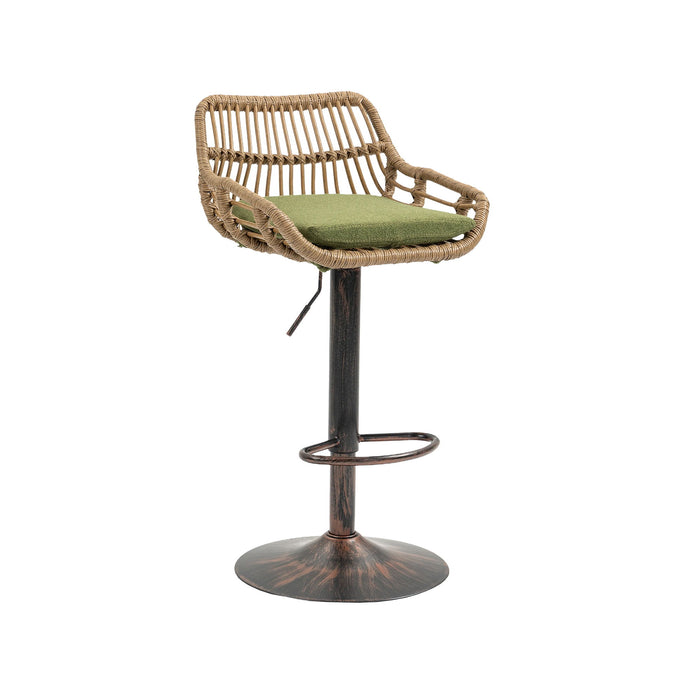 Set of two Giga modern swivel bar stools with adjustable height and footrests, featuring sleek design and comfortable seating.