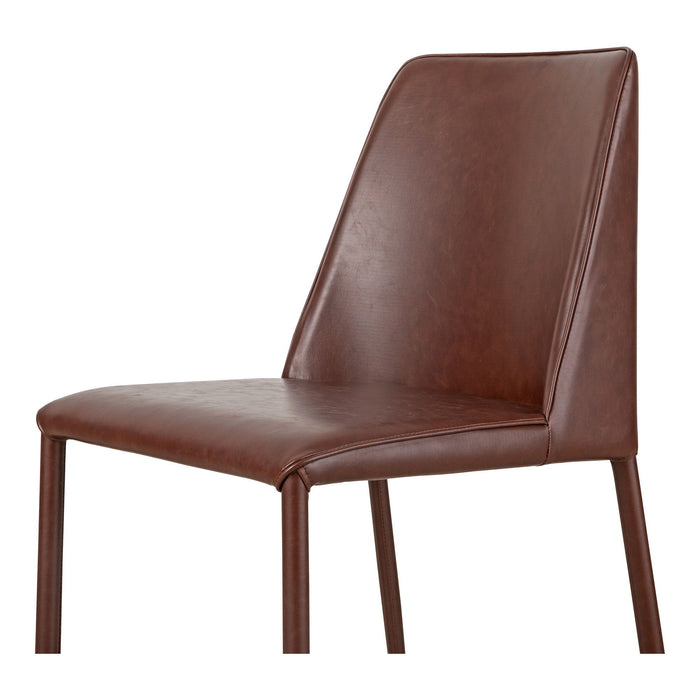 Upholstered Faux Leather Dining Side Chairs (Set of 2) - Maroon