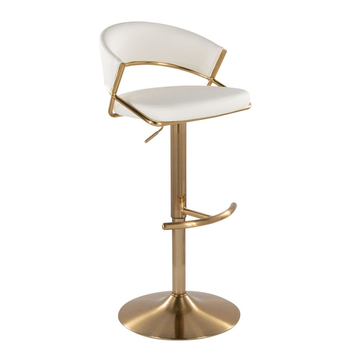 Jie - Adjustable Barstool With Swivel - Gold Metal (Set of 2)